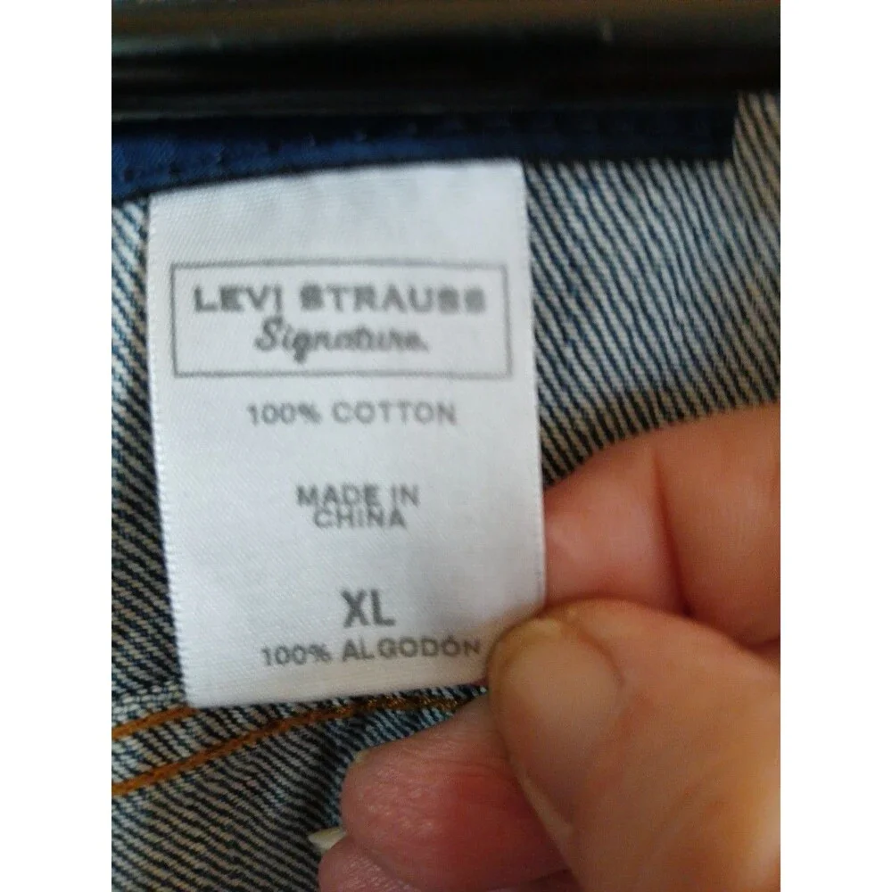 Levi Strauss Signature 1873 Men's Button-Up Denim Trucker Jean Jacket Blue XL